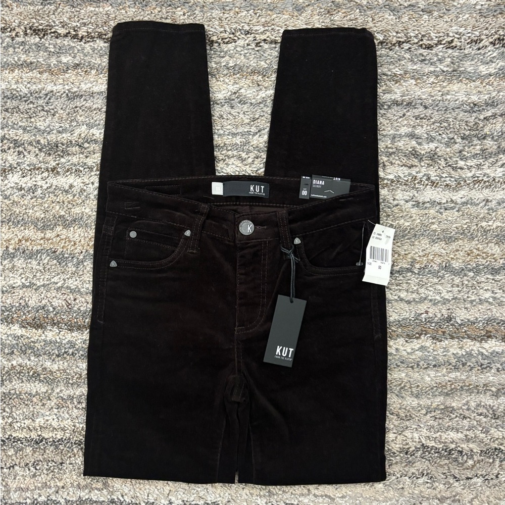 KUT From The Kloth Diana Skinny Sz 00 NWT | KUT Brown Bean Corduroy Skinny Jean-